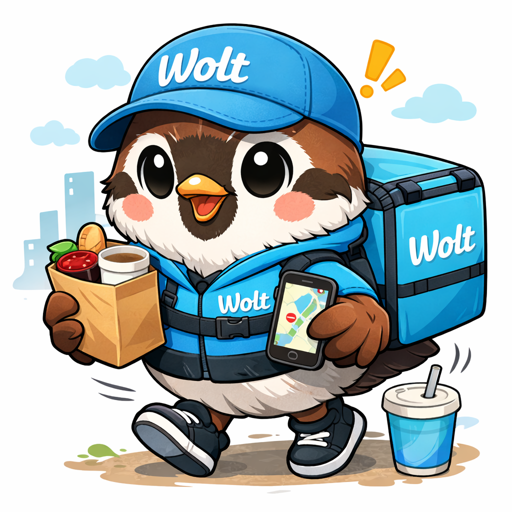 wolt配達スズメ